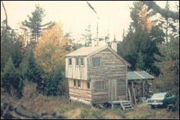 The handmade log cabin Joe built in the northern Maine woods